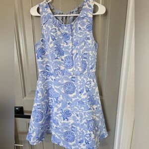 Teeze Me Womans 9/10 Blue Floral Lace Dress Sleeveless